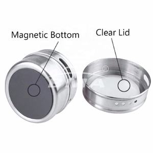 Set di 12 Contenitori Magnetici in Acciaio Inox, Barattoli in Metallo con Magnete per Spezie ed <span class=keywords><strong>Erbe</strong></span> - Product Image 3