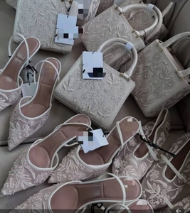 F829 Nuevo Za * Mujeres Tacones Zapatos de vestir de fiesta Sandalias de tacón alto personalizadas Zapatos bordados para damas Zapatos planos de ballet Stock - Product Image 1