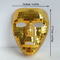 Masques tendance 2025, masque de fête boule disco, or, argent, noir, miroir, masque de danse, masque de mascarade pour Halloween, masque intégral
