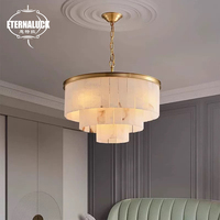 Nouveau modèle de lustres en marbre naturel et albâtre pour hall d'hôtel, salon, éclairage de plafond, luminaire rectangulaire en calcite glacée