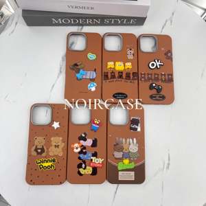 Funda de teléfono TPU + PC con patrón de dibujos animados para niñas-para iPhone 16 Pro Max, con protección de lente y decoración de personajes de dibujos animados - Product Image 6