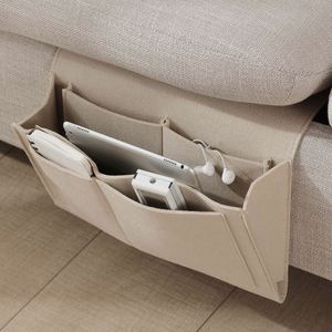 Convenient <b>Bed</b> <b>Sofa</b> Bedside Storage Organizer Hanging Desk Felt Pocket for Magazine Remotes Phone - Product Image 2