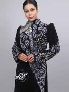 คอลเลคชั่นชุดอาบายะแบบเรียบหรูสไตล์ดูไบ ล่าสุด สำหรับคนไซส์ใหญ่ ผ้ากำมะหยี่โพลีเอสเตอร์ ระบายอากาศได้ดี ปักลายสวยงาม ยาวคลุมเท้า - Product Image 2