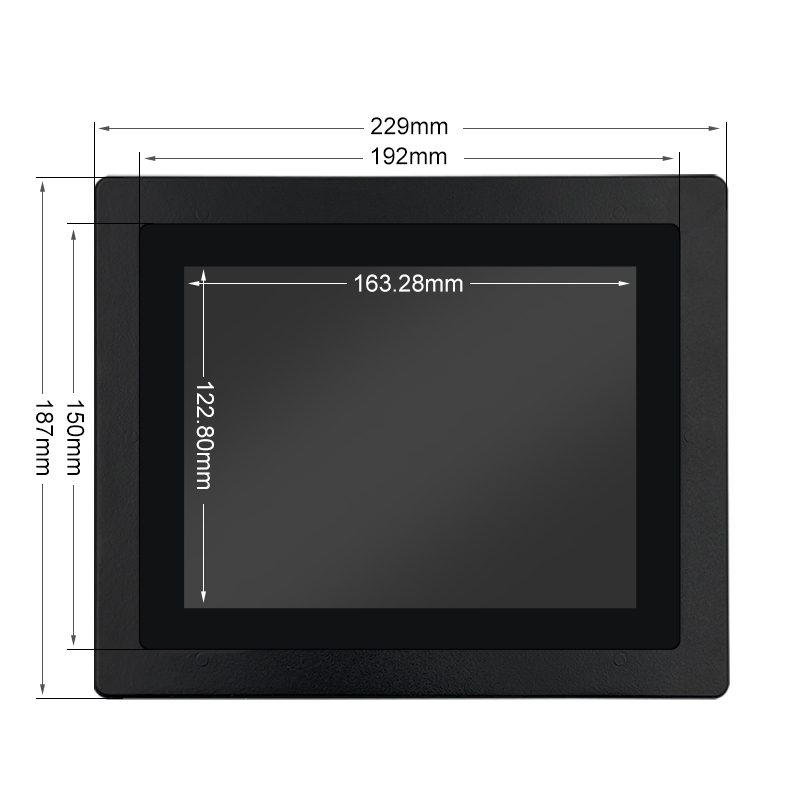 Wholesale Price 10/17 Inch Industrial Pure Flat Embedded Touch Screen PCAP EETI Capacitive Touchscreen Monitor Stock VESA Mount