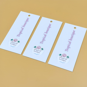 Custom Clothing Hang Tags Kraft Paper Garment Swing Tags with <b>Gold</b> Foil Logo Printed OEM Brand Label for Apparel - Product Image 3