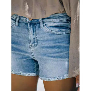 Short en jean bleu clair à volants pour femmes, offre transfrontalière européenne et américaine - Product Image 3