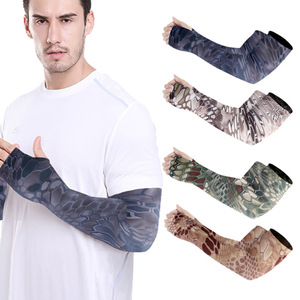 Men Ice Silk Arm Sleeves Python Print UV Protection Breathable Outdoor Cycling Sports Sleeve - Product Image 1