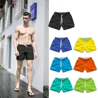 กางเกงขาสั้นสำหรับผู้ชาย,กางเกงขาสั้นชายหาดพิมพ์ลายโลโก้ได้หลายสีแบบลำลองสำหรับผู้ชาย
