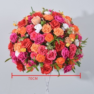 Bolas de Flores Artificiales Hechas a Mano, Ecológicas, con Relieve de Flores, Decoraciones Navideñas Multicolores, Rosas Coloridas - Product Image 2