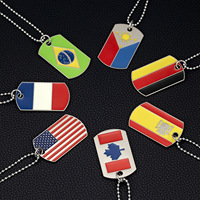 Colliers de plaque d'immatriculation de style militaire les plus vendus, chaînes en alliage électroplaqué, longues, inspirées du hip-hop, drapeau américain, pour fêtes, unisexe