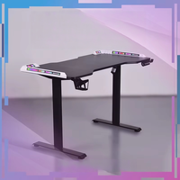 Table ergonomique motorisée réglable en hauteur pour le jeu, le bureau, bureau de jeu électrique RGB noir