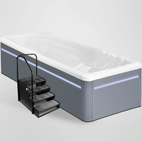 TSPK Échelle de bain moderne gonflable pour spa et piscine, escalier à 4 marches avec caractéristiques imperméables et antidérapantes