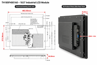 Medizinisches 18,5-Zoll-IPS-TFT-LCD-Modul 1920x1080 300 Nits LED-Hintergrundbeleuchtung VGA-Treiberplatine Integriertes G+G PCAP-Touchpanel
