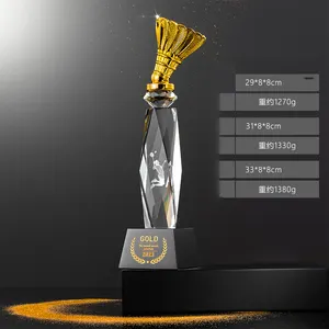 Honneur de cristal trophée de Sport en cristal personnalisé coupe Football Golf volley-ball trophée de musculation médailles et trophées en cristal