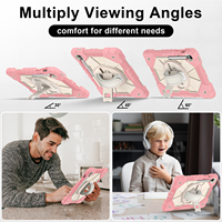 Étui antichoc pour Samsung Tab S10 Lite S10 FE S9 FE S9 11 avec support pour stylet, support rotatif à 360°, sangle de main et bandoulière pour enfants
