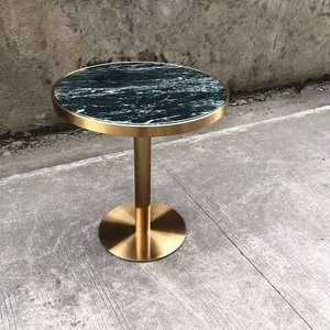 Mesa de Centro Moderna de Lujo de Alta Calidad Directamente de Fábrica OEM ODM, Mesa de Reuniones Redonda con Tapa de Mármol y Metal de Acero Inoxidable - Product Image 4