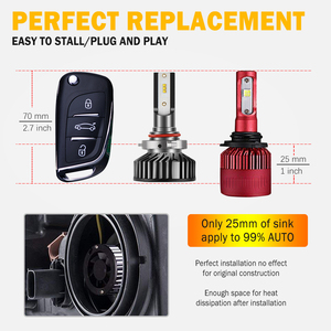 H7 H4 LED Đèn Pha Bóng Đèn H11, F2 DOB 12000lm Không Quạt Đèn Pha Tự Động H7 Led Đèn Pha Bóng Đèn H4 H7 - Product Image 6