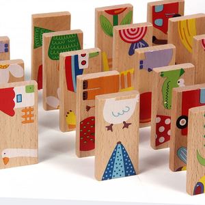 Wooden Animal Cognitive <b>Matching</b> Solitaire 28-piece Promotional Toys Building Blocks Children's Early Education - Product Image 2