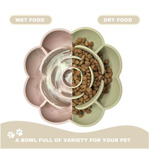 Anti Choke hiçbir dökülme silikon hayvan mama kabı köpekler ve kediler için kolay temiz kişiselleştirilmiş yavaş besleme tabak - Product Image 5