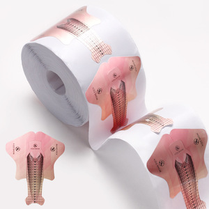 100/300/500 Piezas en 1 Rollo, Moldes de Uñas Autoadhesivos con Forma de Pez, Tamaño Grande, para Extensión de Uñas Acrílicas - Product Image 1