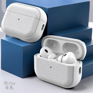 Funda protectora con patrón de cuero PU Litchi para airpod 1/2/3/4 <span class=keywords><strong>Apple</strong></span> earpod 4 Carcasa para auriculares Air pods <span class=keywords><strong>PRO</strong></span> 2 funda blanda - Product Image 2