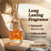 Diffuseur Auto Écologique Bouchon Bois Verre Diamant Flacon Parfum Suspendu Aromathérapie Huiles Essentielles Prix Gros