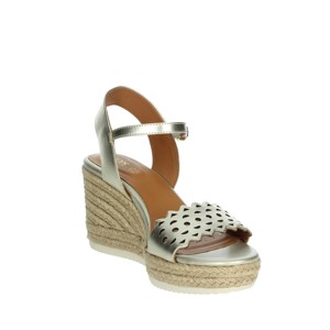Open Toe D45gva 000cf sandali con zeppa oro comode soletta PU tacco a caviglia piatta con cinturino gladiatori per la primavera e l'estate - Product Image 5