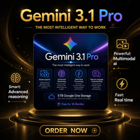 Abonnement officiel Google Gemini 3.1 mois Pro1m et 12 mois, 5 To de stockage Google One, utilisation mondiale, liage à un compte e-mail personnel