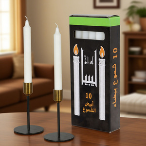 Boxed White Taper Candles 10 Pieces Pack <b>Paraffin</b> Wax Candles Household Lighting Candles Wholesale For Africa Market - Product Image 3