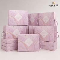 Boîtes rigides personnalisées pour Noël, laminées, pour cosmétiques, boîte vide, emballage, compte à rebours, boîte surprise rose, calendrier de l'avent