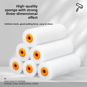 Rodillo de pintura de espuma de alta densidad con marco de liberación rápida industrial, sin desprendimiento de pelo, sin rayas, mango de PP para pintura de látex de gabinetes, bricolaje profesional - Product Image 3