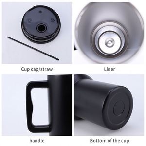 Vaso Térmico Personalizado de Acero Inoxidable de 40oz, Libre de BPA, Doble Pared, Aislamiento al Vacío, con Asa y Pajita, Antiderrames, para Coche - Product Image 4