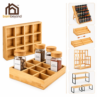 Boîte de rangement pour épices en bois de bambou pour la cuisine, vente en gros