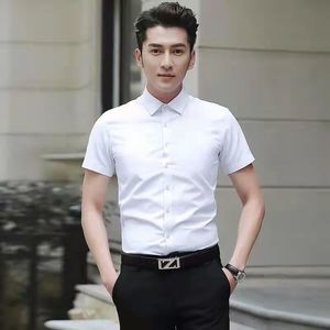 Chemise Habillée Blanche Homme Fitspi Coupe Slim Manches Longues Boutonnée Décontractée Chic Couleur Unie Été Tenue Professionnelle - Product Image 5