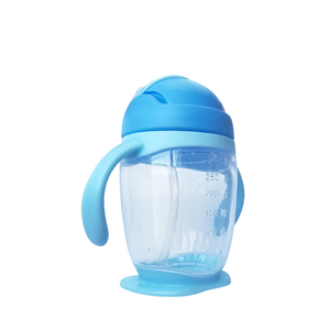 Haute qualité 300ml Tritan clair eau formation bouteille bébé paille tasse avec poignée Silicone matériel pour 0-12 <span class=keywords><strong>mois</strong></span> - Product Image 4