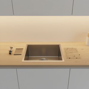 Fregadero de cocina bajo encimera de acero inoxidable D0100H7WHGJ 25x22x9, un solo tazón, calibre 18, acabado cepillado, fácil de limpiar - Product Image 2