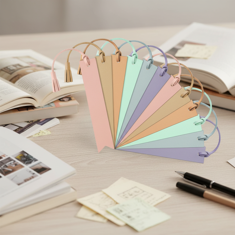 Custom PU Leather Tassel Bookmark Durable
