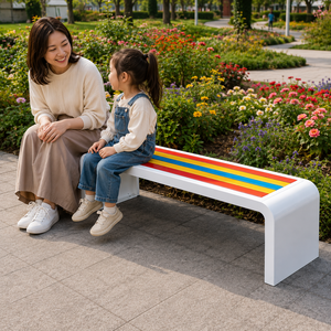 <span class=keywords><strong>Banc</strong></span> <span class=keywords><strong>de</strong></span> parc en WPC à structure métallique épaissie en forme <span class=keywords><strong>de</strong></span> U pour extérieur, sans dossier, pour <span class=keywords><strong>jardin</strong></span> public, patio, <span class=keywords><strong>banc</strong></span> long en <span class=keywords><strong>composite</strong></span> bois-plastique - Product Image 3