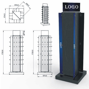 Tùy chỉnh nhiệm vụ nặng nề 4 mặt xoay kim loại hiển thị đứng cho các sản phẩm chăm sóc răng miệng cho bàn chải đánh răng điện trong siêu thị - Product Image 2
