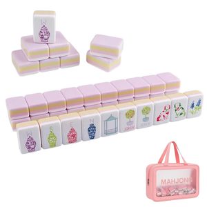 Hot Selling Modern Luxury Acrylic Four Layers Green American Mahjong Tiles Set Mahjong Tile Portable for Family <b>Entertainment</b> - Product Image 1