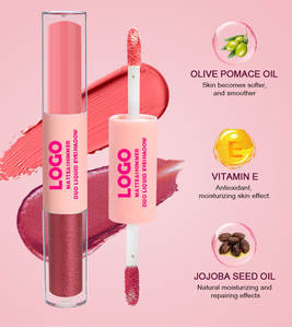 Palette de fard à joues et d'enlumineur en poudre à haute pigmentation, imperméable, 2 en 1, avec logo personnalisé, certifiée halal, finition durable - Product Image 2