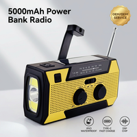 Linterna Integrada, Alarma SOS, Función de Banco de Energía de 5000 mAh, Equipo de Supervivencia Portátil, Radio Meteorológica para Cortes de Energía en el Hogar