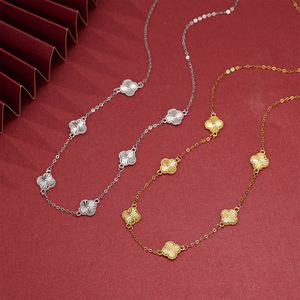 <span class=keywords><strong>Collana</strong></span> in <span class=keywords><strong>Argento</strong></span> S925 SPJ per Donne, Stile Classico, Placcata in Rodio, Ciondolo a Forma di <span class=keywords><strong>Quadrifoglio</strong></span> con 6 Fiori Portafortuna - Product Image 6