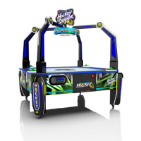 Machine d'arcade de hockey aérien multijoueur populaire HC America, jeu de hockey de table commercial à monnayeur avec éclairage LED interactif
