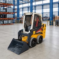 335C Wheel Skid Steer Loader Bersertifikasi CE Mini Skid Loader Multifungsi Dengan Bucket, Fork, dan Sweeper untuk Konstruksi dan Pertanian