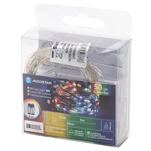 Guirnalda de luces LED con cable de cobre, pilas 3AA, colores RGBY, 5 m, ideal para decoración y ambientación en fiestas y - Product Image 2