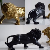 Sculptures de lions en résine de qualité, statues d'animaux moulées à la main pour hall d'hôtel, cadeaux d'entreprise personnalisés en gros, décoration d'effet OEM