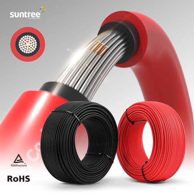 TUV Certification Solar Cable Single Wire Annealed Soft Tin Copper PV1-F 6mm2 1000V DC PV Cable