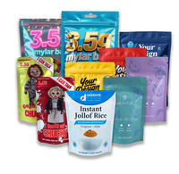 Offre Spéciale personnalisé imprimé 3.5 Mylar PE sacs haute tolérance refermable support conception odeur preuve emballage pour bonbons gâteaux aliments pour animaux de compagnie