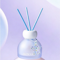 Diffuseur de parfum Série Lucky Star, rose pastel et vert, avec bouchon en verre mat, pour la maison, idéal comme cadeau de mariage ou petit cadeau.